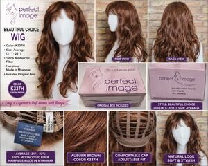 Perfect Image Beautiful Choice Auburn Brown Wig Average w Box K337H